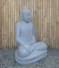  Product image 2 of the product “Seated Buddha made of Riverstone in Bhumisparsha - gesture of touching the earth. 80cm height. ”